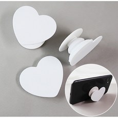핸디몰 휴대폰 pvc그립톡 3단계조절형(원형.하트)*5개, 하트(5개)흰색