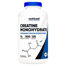 뉴트리코스트 모노크레아틴 3g 500캡슐 1서빙 3g 125회분 Creatine Monohydrate Capsules [500 CAPS]