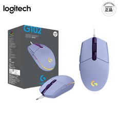 로지텍 G102IC 2세대 LIGHTSYNC 게이밍 유선마우스 벌크 MU0054, 로지텍코리아 G102 2세대 LIGHTSYNC 정품박스, 라일락