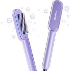 Wavytalk 헤어 스트레이트 브러시 음이온 빗 화상방지 고속 가열 Pueple, 기본