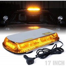 Xprite 17인치 44 LED 앰버 탑 루프 미니 바 스트로브 라이트 고강도 법률 시행 비상 위험 경고등 점멸 황색 경고등 화물차용, 단일옵션