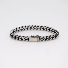 제라스 더블락 볼드 체인 사슬형 남자 여자 은팔찌 폭6mm / 8mm 국내주문제작 실버925