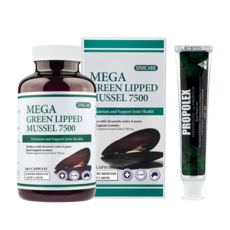 시니케어 메가 초록홍합 7500mg 365캡슐 호주 Mega Green Lipped Mussel +프로폴리스치약, 1개, 365정, 365개