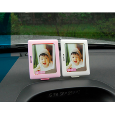 인포카몰 차량용 대쉬보드 아이 사진 포토 앨범 프레임 액자, 핑크