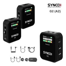 SYNCO G2(A2) 싱코2채널 무선마이크 DSLR 캠코더 스마트폰OK, 블랙