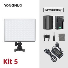 YONGNUO YN300AIR II RGB LED 카메라 비디오 라이트 충전기 키트가있는 옵션 배터리 사진 조명 + AC 어댑터, 1)Kit 5, 1개