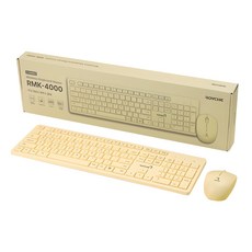 로이체 풀배열 저소음 인체공학 무선 키보드 마우스 세트, RMK-4000, 레몬 옐로우, 일반형 일반형, RMK-4000, 레몬 옐로우