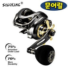  GKA300 솔로킹 베이트 캐스팅 릴 광어 문어 쭈꾸미 배스 낚시릴, 6.4:1 우핸들 