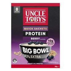 호주 엉클 토비 퀵 프로틴 베리맛 오트 포리지 개별포장 8개입 Uncle Tobys Protein Berry Quick Oats, 1개, 368g - 루돌프오트포리지