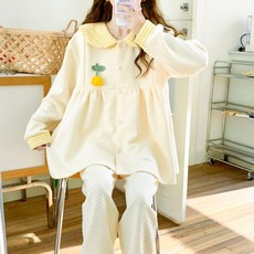 가을겨울 도톰 에어코튼 임산부 잠옷 산모 수유 산후조리 겹겹이
