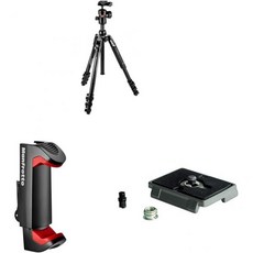 Manfrotto Be 고급 트위스트 카메라 삼각대 키트 유체 헤드 클로저가 있는 여행용 휴대용 소형 DDSLR용 카본 리플렉스 미러리스 액세서리, Tripod + Clamp + Plate_Level L