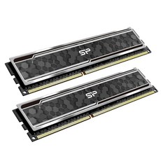 DDR RAM 실리콘 파워 밸류 게이밍 DDR4 RAM 16GB 2x8GB 3200MHz PC4 25600 CL16 1 35V 데스크톱 메모리 모듈 히트싱크 위장 그레이 SP016, Blue, 8GBx2 3200-Blue CL16, 2개