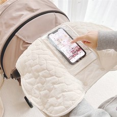 누빔 양모 유모차 핸드머프 유모차 장갑 방한 퀄팅 패딩 장갑 웨건 일체형 손잡이 장갑, 다람쥐, 1개, 아이보리