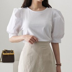 쉬몽 퍼프 숄더 블라우스