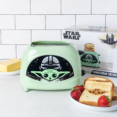 Uncanny Brands Star Wars The Mandalorian The Child 언캐니 브랜드 스타워즈 만달로리안 더 차일드 2슬라이스 토스터 - 베이비 요다를 토스트에, Uncanny Brands Star Wars The M, 1개