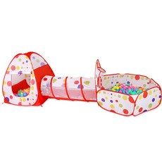 IMBABY 3 In 1 휴대용 아기 놀이터 어린이 어린이 신생아 공 풀 놀이 야드 텐트 터널 실내 및 실외 완구 울, 01 100339-red_03 러시아