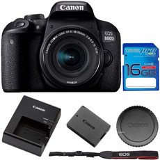 캐논 EOS 800D/Rebel T7i Digital SLR 카메라 18-55는 STM 렌즈 블랙 + 16GB 메모리 카드 : 카메라 &amp; 사진, 단일옵션