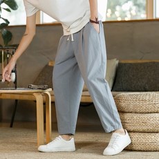 남성 바지 2018 여름 캐주얼 코튼 린넨 패션 단색 통기성 느슨한 반바지 스트레이트 스트리트 M5XL