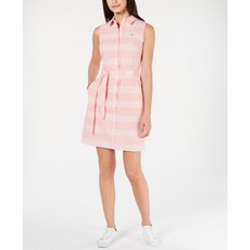 [타미힐피거]Cotton Striped Belted Shirtdress Created for Macys드레스/원피스