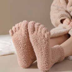 발가락 수면양말 코랄캐시미어 임산부 여성 남성 노인, 라떼브라운, 1개