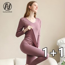 NUNUHANA 여성 고탄력 발열내의 상의하의 세트 40~70kg Z38