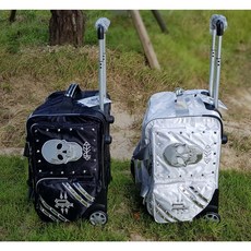 SKULL 캐리어 옷가방.스컬 바퀴형 옷가방, 화이트