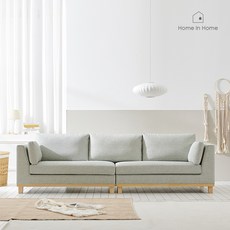 홈인홈 빌레 패브릭 가죽 소파 4인용 HA003, 아이보리