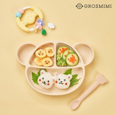 리틀돗꼼 실리콘 흡착 식판 바닐라 토핑이유식 실리콘식판 자기주도 이유식, 없음, 1개
