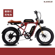 AKEZ 전동자전거 전기 MTB 배달 듀얼배터리 7단 SUPER73 RX 동급, 레드 더블 배터리 48v 750w 36ah, Free