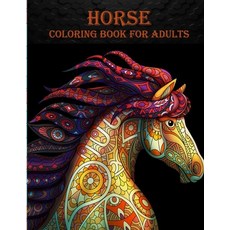 Realistic HORSE grayscale animal coloring book for adults: horse