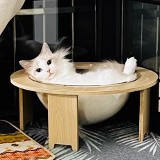 고양이 투명해먹 원목 투명침대 캣선반 캣타워, 대형(6kg 이상)