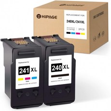 Pixma TS5120 MG3520 MG3222 MG2220(검은색 삼색 2-Pack)용 캐논 240XL PG-240XL CL-241XL 하이일드용, 1, 단일상품