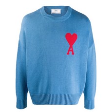 아미 20FW 빅하트 로고 남성 니트 블루 A20HK009 006 400