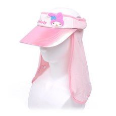 케릭터가 들어간 어린이 햇빛차단 후드 달린 산리오 귀여운 마멜 선캡 모자