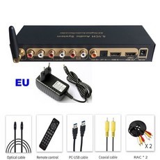 4K HDMI 호환 오디오 추출기 7.1CH LPCM 멀티 채널 DAC RAC 디지털-아날로그 변환기 앰프/스피커/스마트 T, 04 EU plug - ifigobar