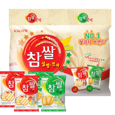 크라운 참쌀 설병 128g x 2p + 선과 115g x 2p 세트, 참쌀설병2개+참쌀선과2개