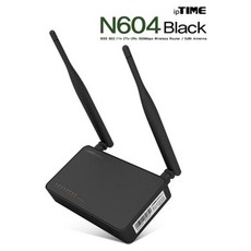 IVI818100[지니오피스]ipTIME 아이피타임 N604 Black 11n 유무선 IP공유기, 단일옵션