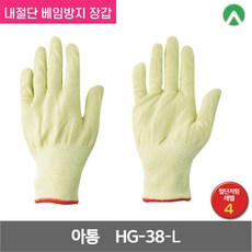 아톰 슈퍼 아라미드 섬유 케브라 SD-SUS 내절단 베임방지 장갑 HG-38-L 13G 옐로 L 1켤레, 1개