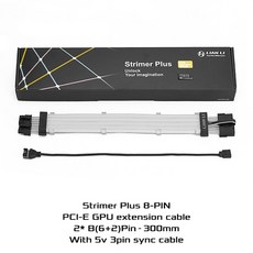 LIANLI Generation 2 Strimer Plus RGB 연장 케이블 24pin 마더 보드 확장 Strimer + GPU 확장 8p 케이블, 01 8PIN GPU Extension