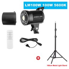 Andoer 스튜디오 LED 비디오 조명 밝기 조절 가능 보웬스 마운트 연속 라이브 스트리밍용 135W 100W 60W 3000K 5600K, 11 100W 5600K Kit2