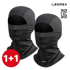 레오렉스 1+1 겨울 라이딩 스키 방한 마스크 기모 바라클라바 밀착형 후드 넥워머, 2개, 블랙 2개, 블랙
