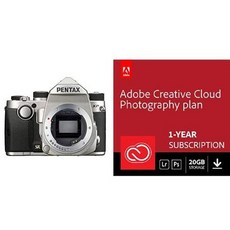 Pentax KP Silver Body 24.32 LCD 3 개가 장착 된 초소형 내후성 DSLR (실버) Adobe Creative Cloud 포토, One Color_One Size, 상세 설명 참조0, 상세 설명 참조0