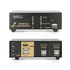 NEXT-7002KVM-4K 2대1 USB HDMI2.0 4K KVM 스위치, 단일상품