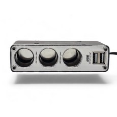 차량용 시거잭 3구소켓 멀티 USB 2포트 시가잭 차량용충전기 로제트, 3구, 1개