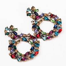 Pauli manfi earings 패션 쥬얼리 2019 유럽 패션 성격 유리 수지 라운드 여성 레트로 팝 파티 큰 귀걸이