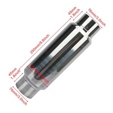 부스트 액세서리용 스테인리스 자동차 레이싱 57mm 개조 머플러 엔진 파이프 시스템 63mm 스틸 76mm 배기 범용 51mm 실버 스포츠, 1개