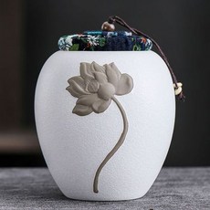 향수 화장품 공병 스프레이 용기 스토리지 중국 차 상자 도자기 컨테이너 주방 현대 퓨어 전통 원통형 행사 Theedoos, 1개