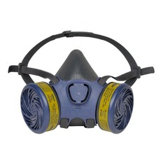 Moldex 7601 사전 조립 7000 시리즈 재사용 가능한 하프 마스크 마스크 사이즈 스몰 7600 멀티 가스/증기 스마트 카트리지 포함, 1개, 1개입