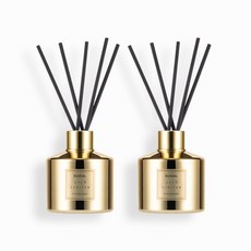  쿤달 퍼퓸 디퓨저 옐로우골드 에디션 200ml 2개 + 섬유스틱 10개 편백향, 4세트 