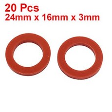 Uxcell 뜨거운 판매 20 pcs 24mm x 16mm x 3mm o-링 호스 가스 켓 실리콘 와셔 레드 온수기 비 독성 맛없는